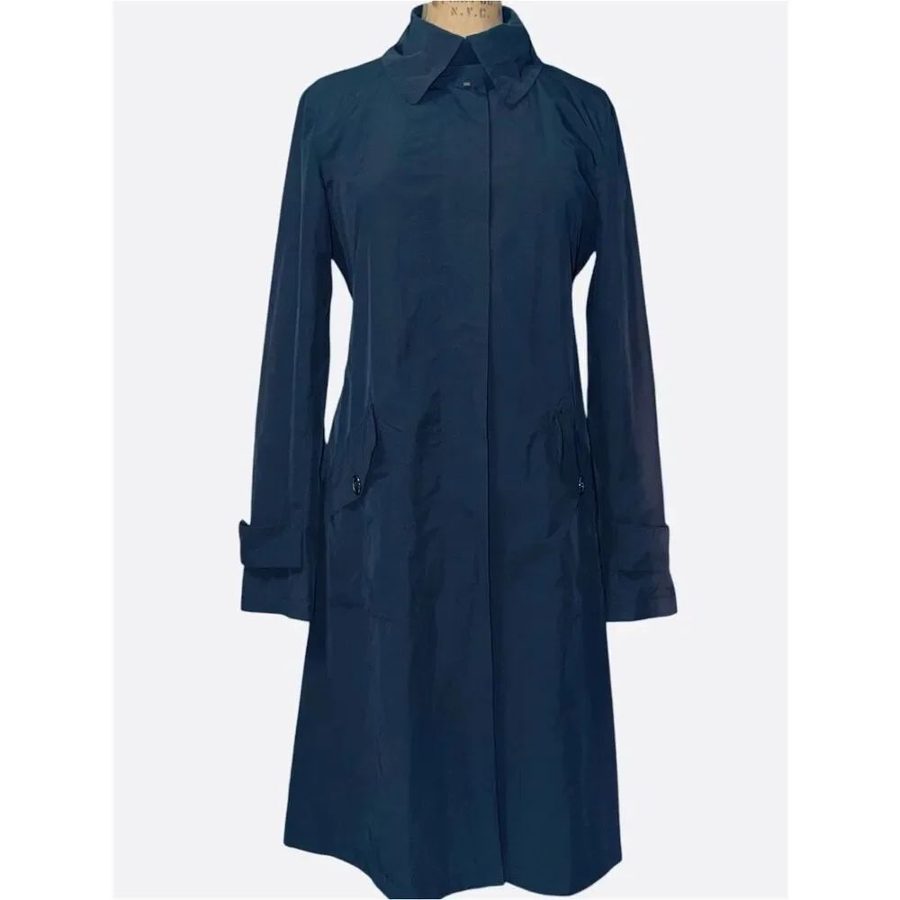 SPORTMAX Classic Black Belted Trench Coat | Timeless Minimalist Luxury Size 8